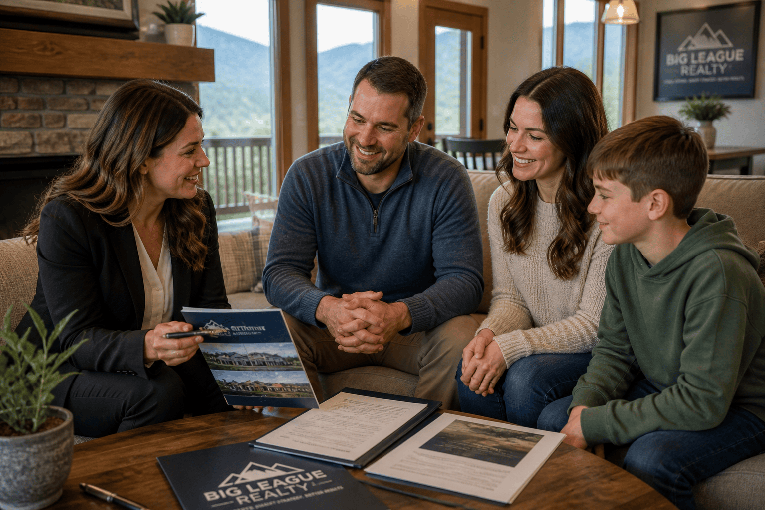 Listing agent reviewing home pricing strategy with a North Georgia mountain homeowner