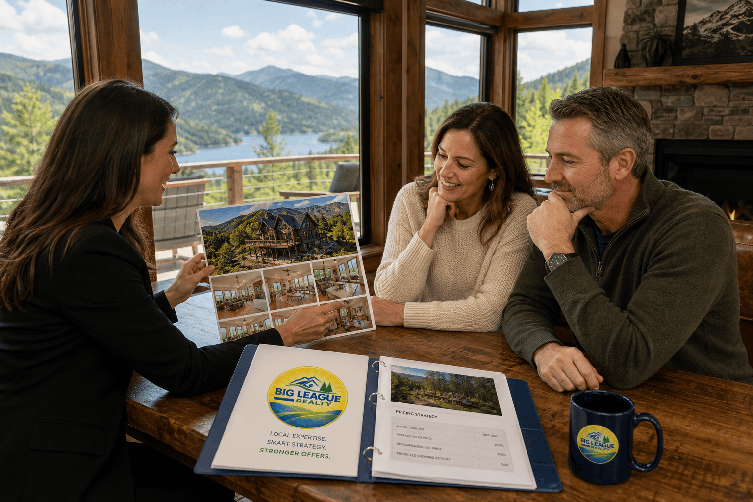 Real estate agent speaking with buyer clients in North Georgia and Western North Carolina