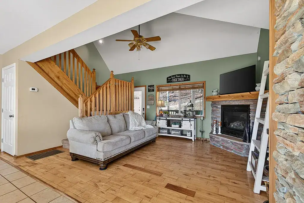 Kitchen and living space at 223 Redbud Lane
