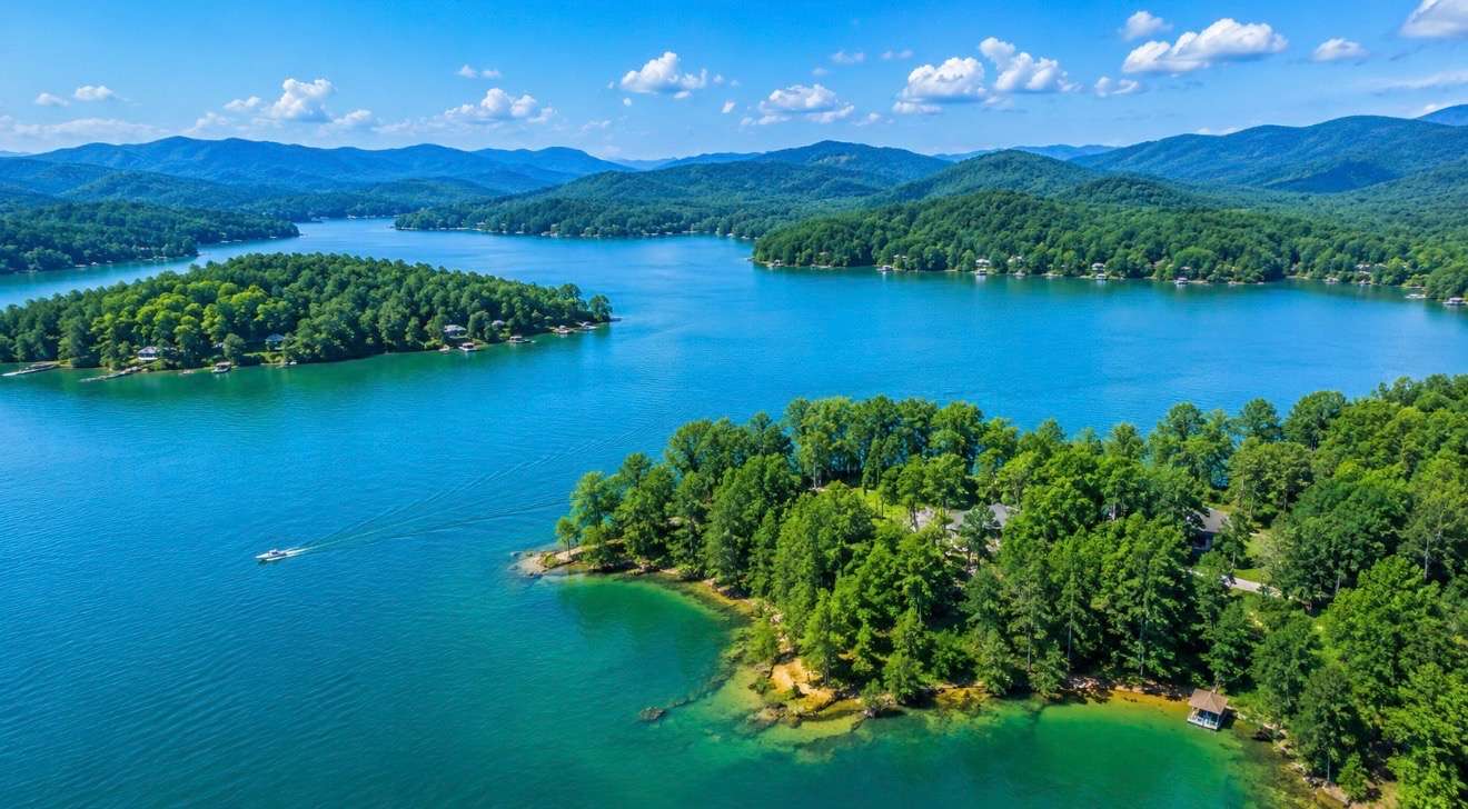 Lake Burton real estate with Rabun County mountain lake views
