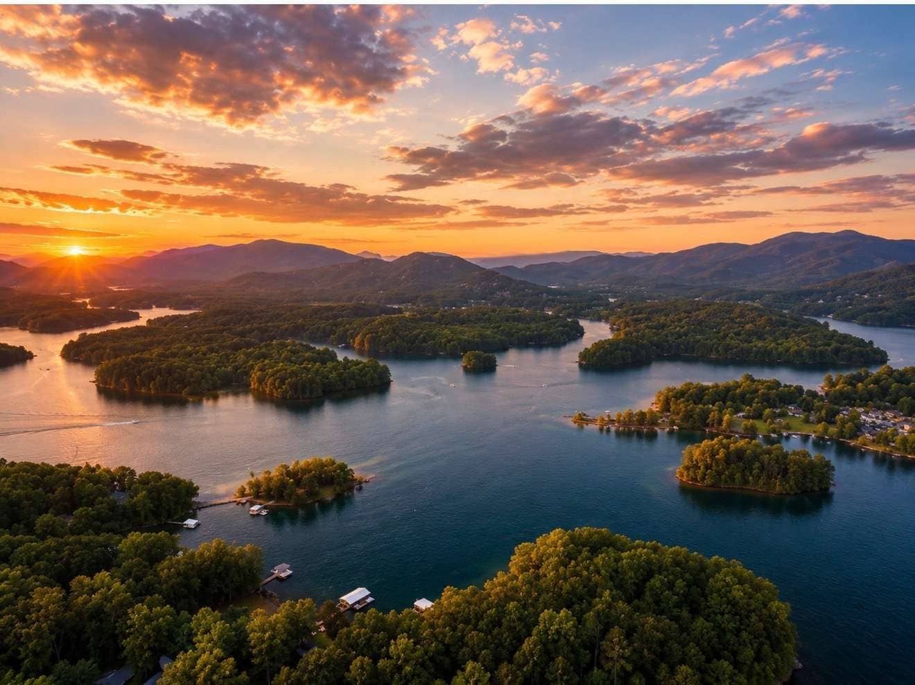 Lake Chatuge real estate with mountain and lake views